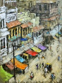 Zahid Saleem, 18 x 24 Inch, Acrylic on Canvas,Cityscape Painting, AC-ZS-009
